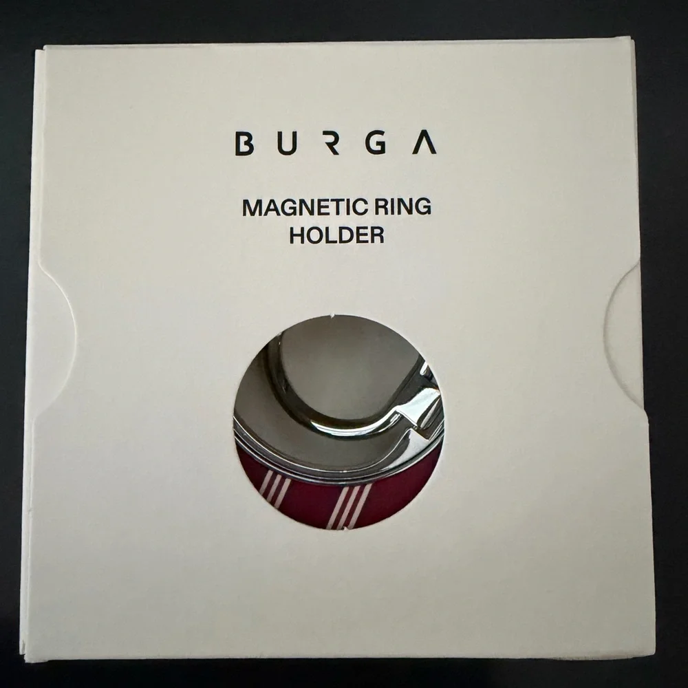 BURGA Magnetic Ring Holder - Silver and Red